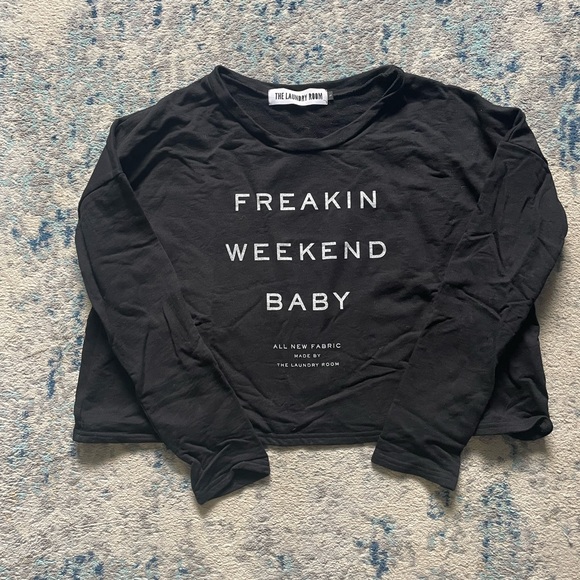 The Laundry Room Freakin Weekend Long Sleeve Tee Black - Picture 2 of 3